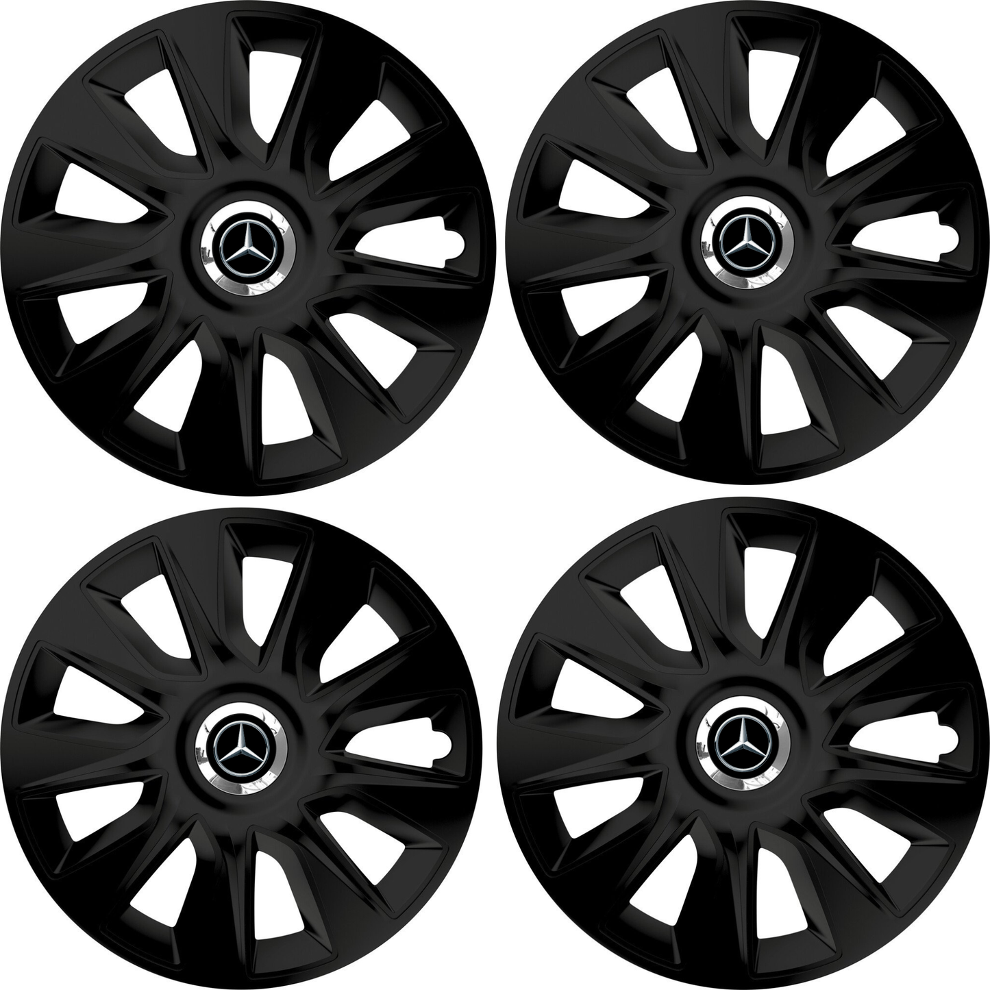 Set 4 Capace Roti 16 inchi (R16) Stratos Negru, Compatibile Cu Mercedes-Benz