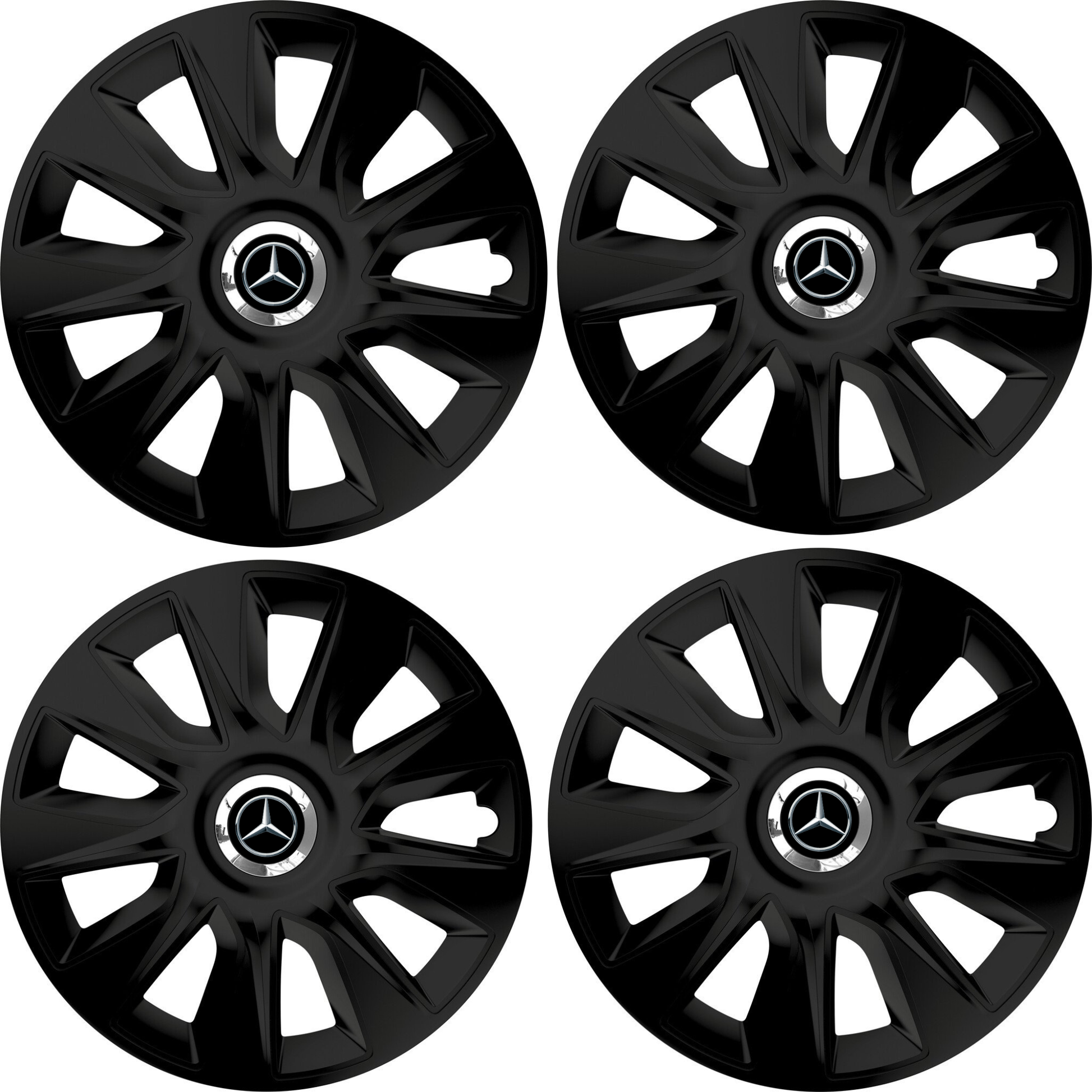 Set 4 Capace Roti 16 inchi (R16) Stratos Negru, Compatibile Cu Mercedes-Benz