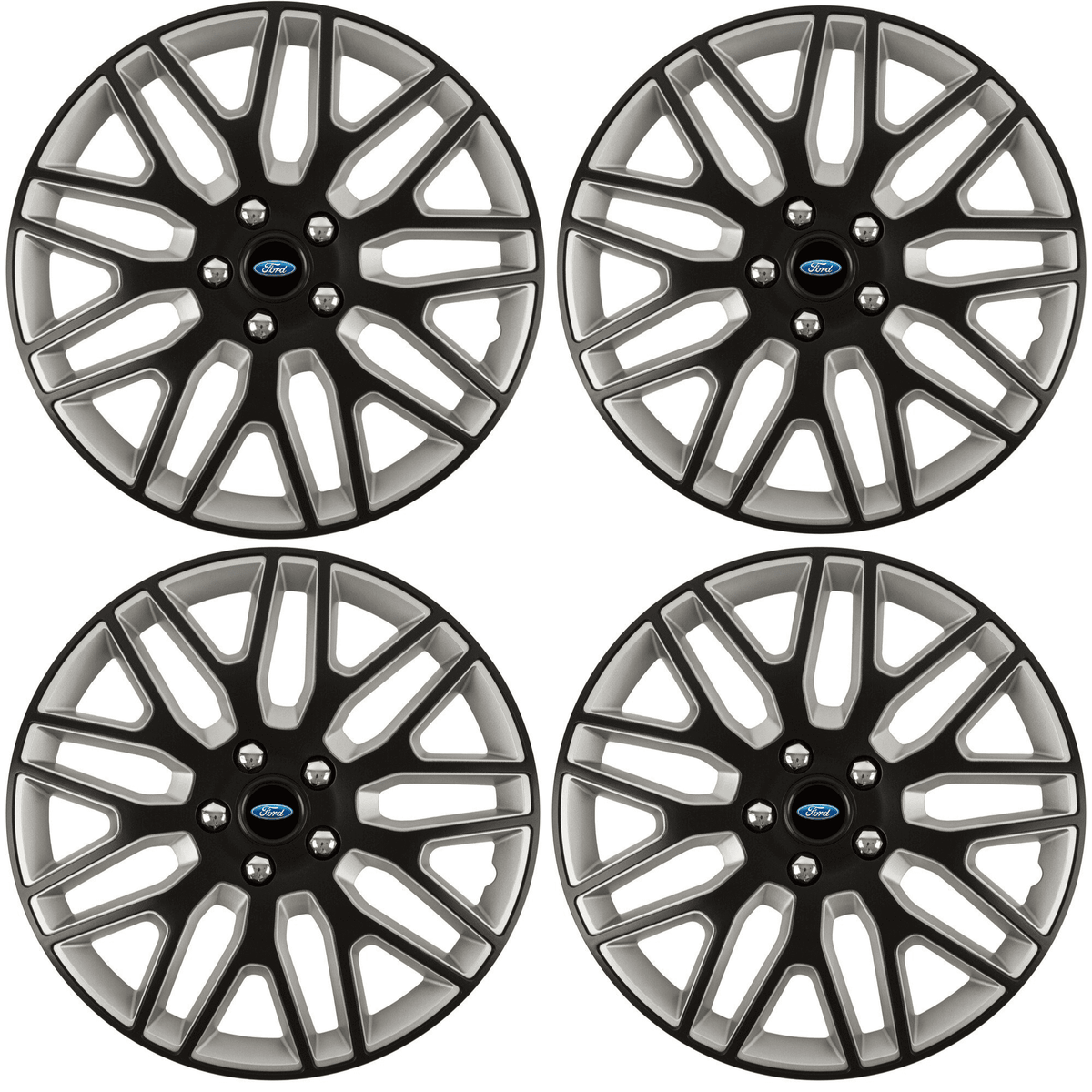 Set 4 Capace Roti 14 inchi (R14) Best Alb-Negru, Compatibile Cu Ford