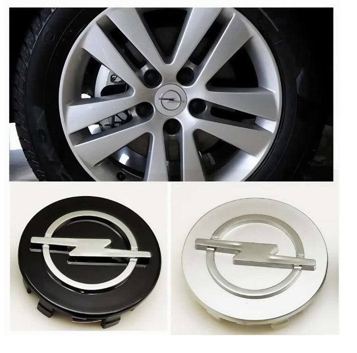 4 db 58 mm-es ezüst Opel alufelni kupak