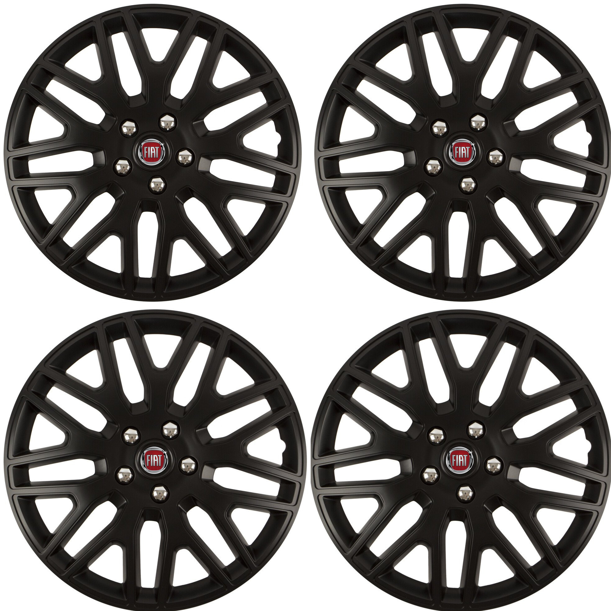 Set 4 Capace Roti 17 inchi (R17) Dakar Negru, Compatibile Cu Fiat