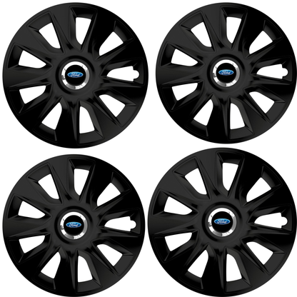 Set 4 Capace Roti 17 inchi (R17) Stratos Negru, Compatibile Cu Ford
