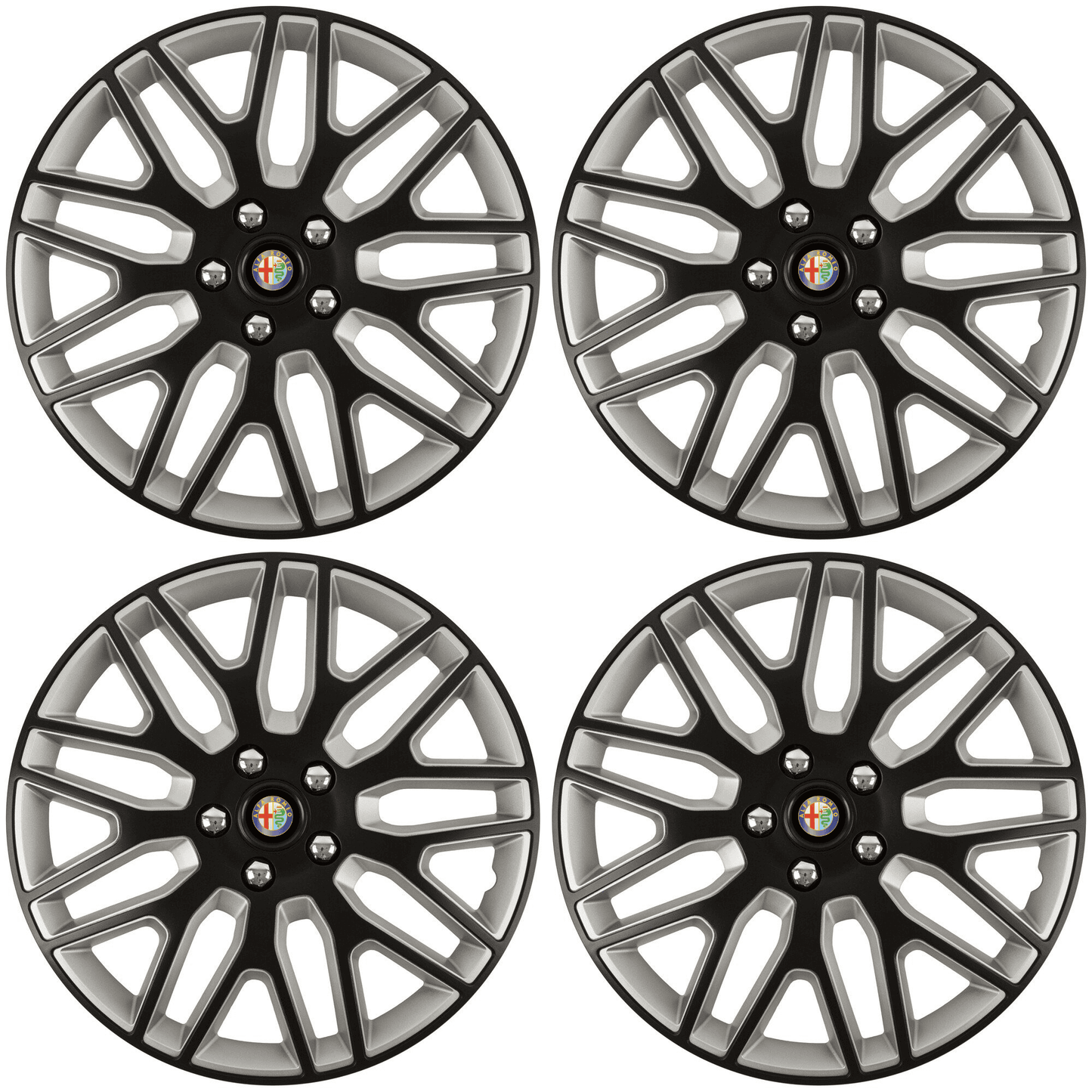 Set 4 Capace Roti 17 inchi (R17) Best Alb-Negru, Compatibile Cu Alfa Romeo