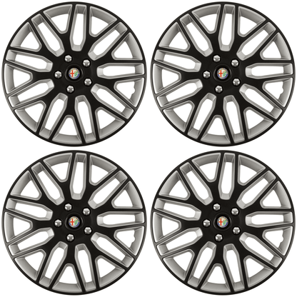 Set 4 Capace Roti 17 inchi (R17) Best Alb-Negru, Compatibile Cu Alfa Romeo