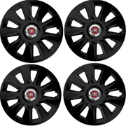 Set 4 Capace Roti 15 inchi (R15) Stratos Negru, Compatibile Cu Fiat