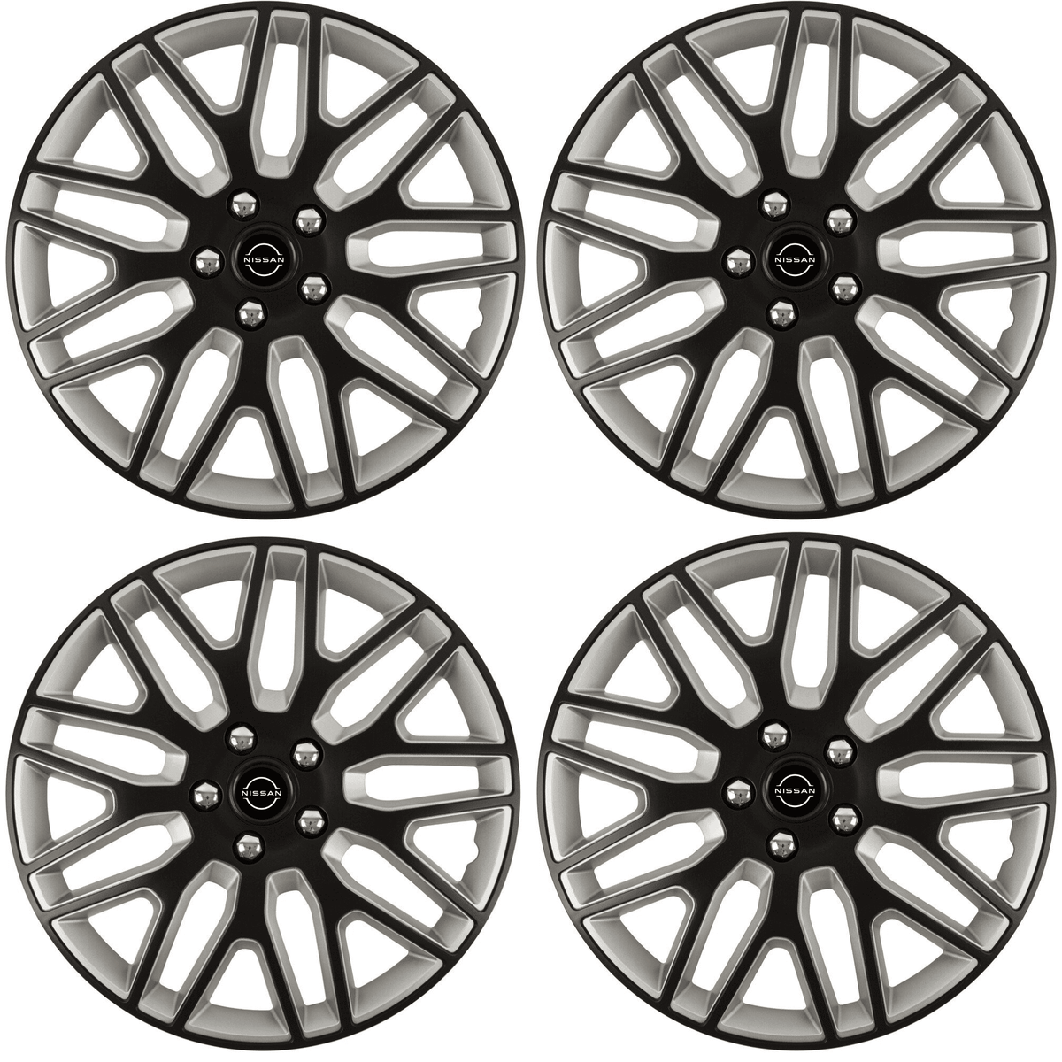 Set 4 Capace Roti 14 inchi (R14) Best Alb-Negru, Compatibile Cu Nissan Nou