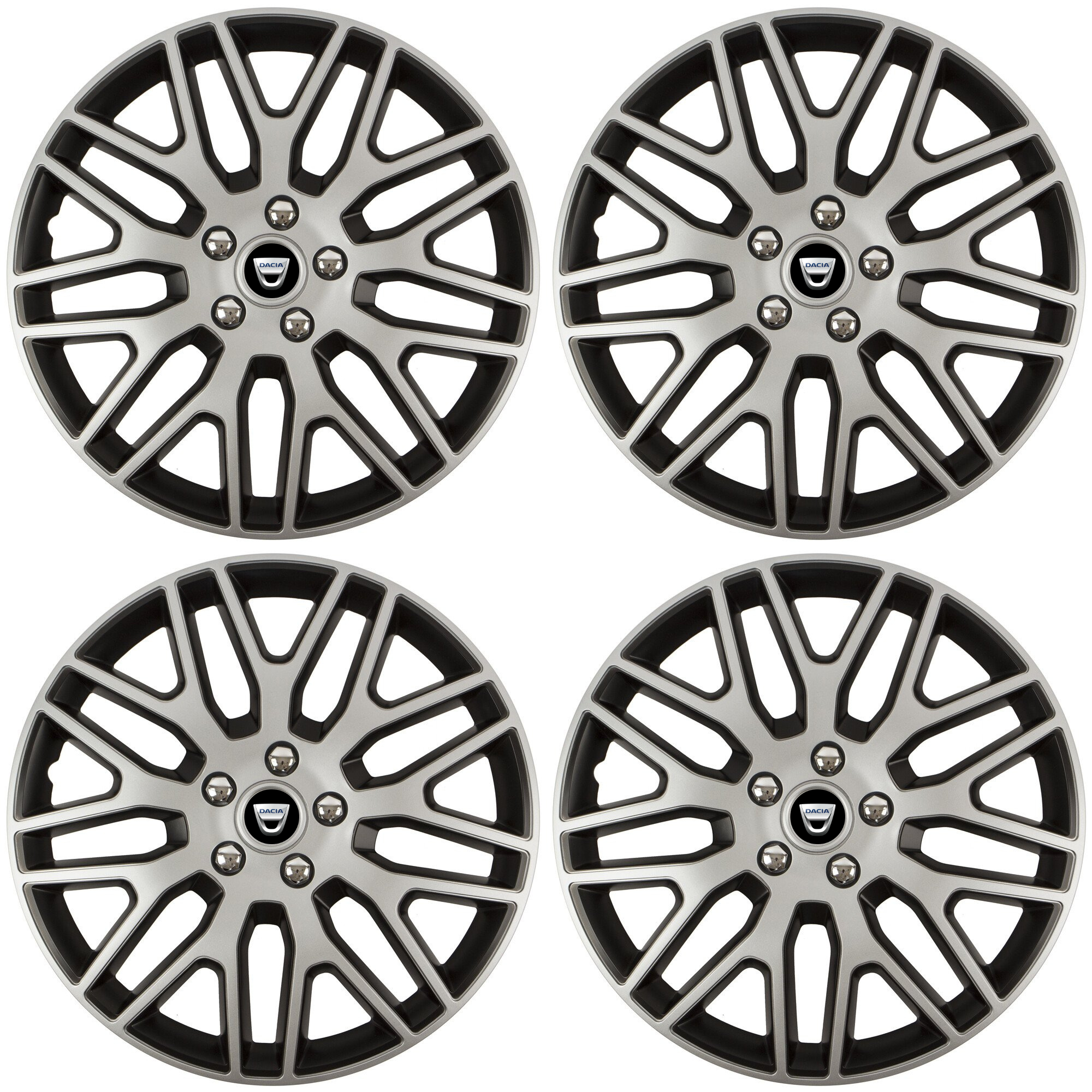 4 db Dakar szürke-fekete 15 colos (R15) dísztárcsa készlet, Daciával kompatibilis