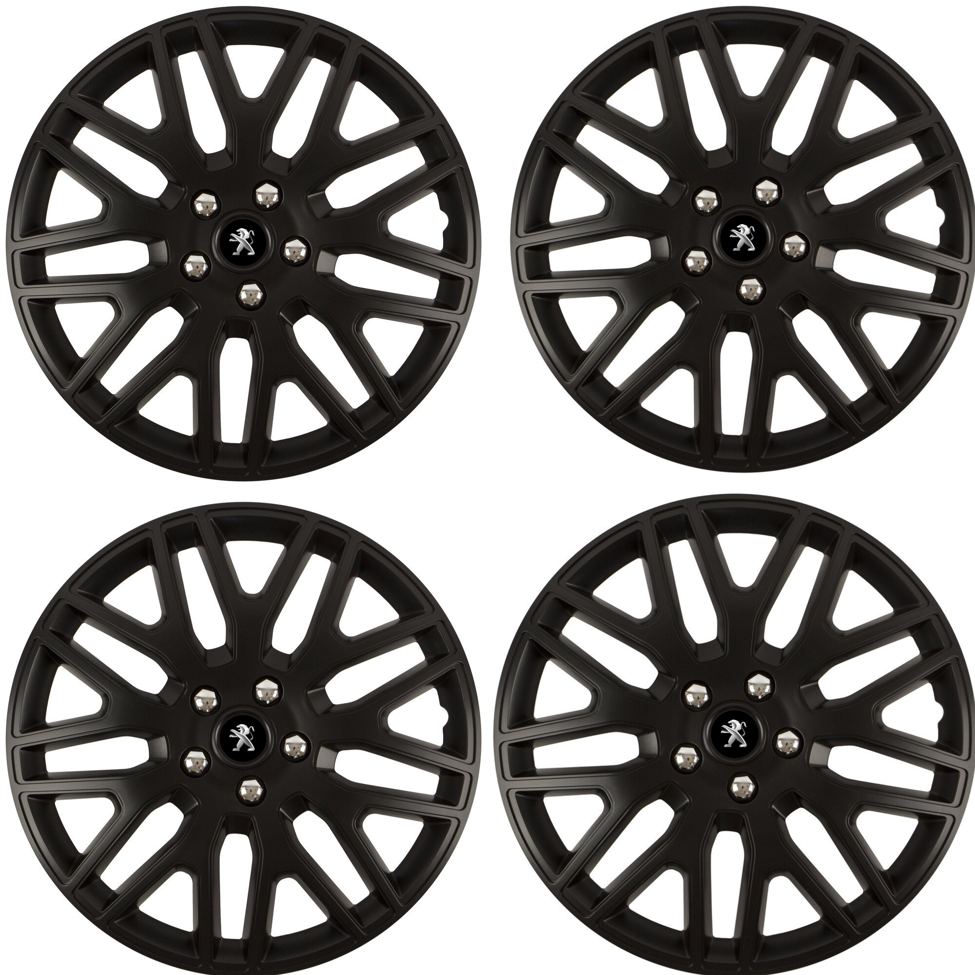 Set 4 Capace Roti 16 inchi (R16) Dakar Negru, Compatibile Cu Peugeot