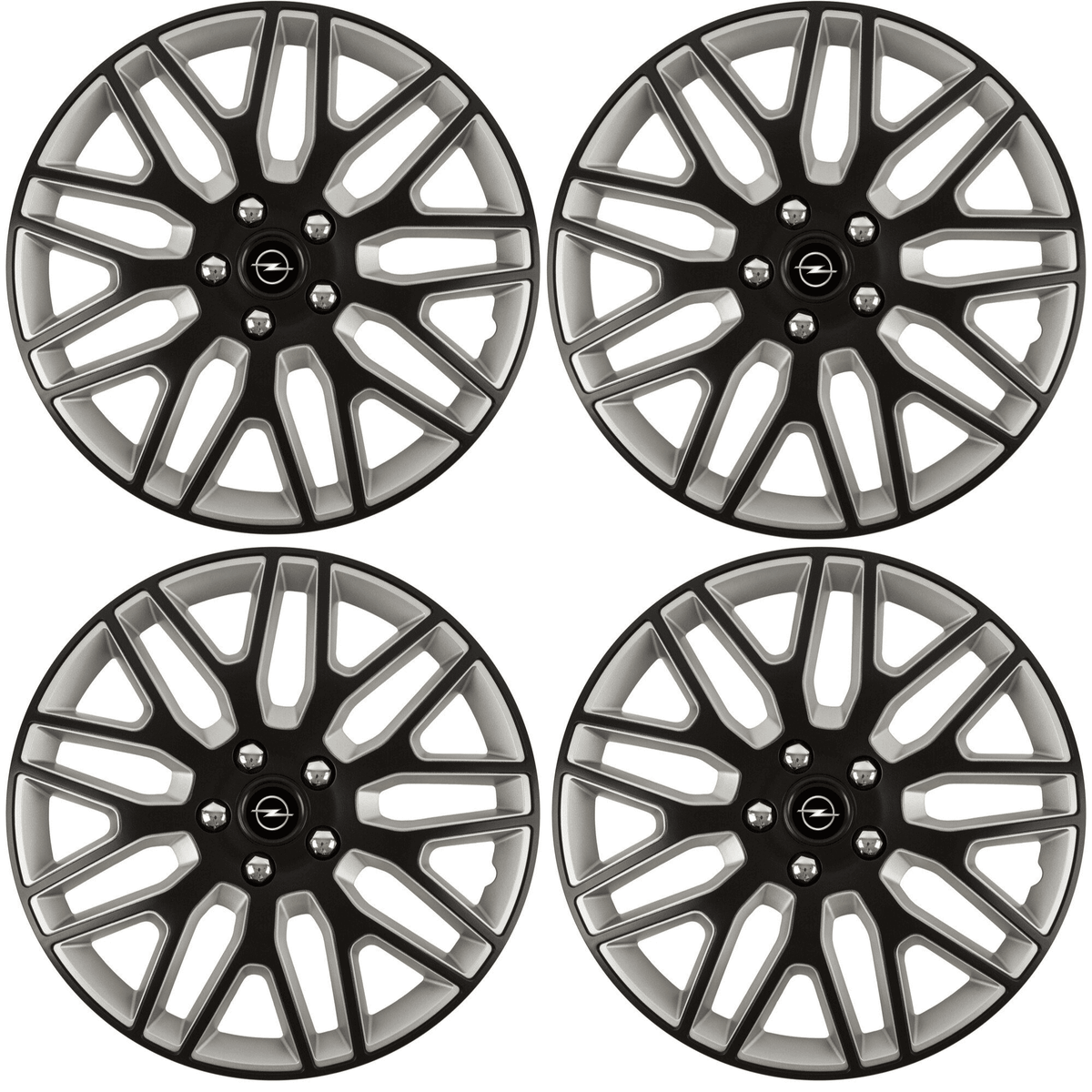 Set 4 Capace Roti 16 inchi (R16) Best Alb-Negru, Compatibile Cu Opel