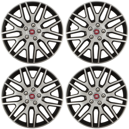 Set 4 Capace Roti 15 inchi (R15) Dakar Gri-Negru, Compatibile Cu Fiat