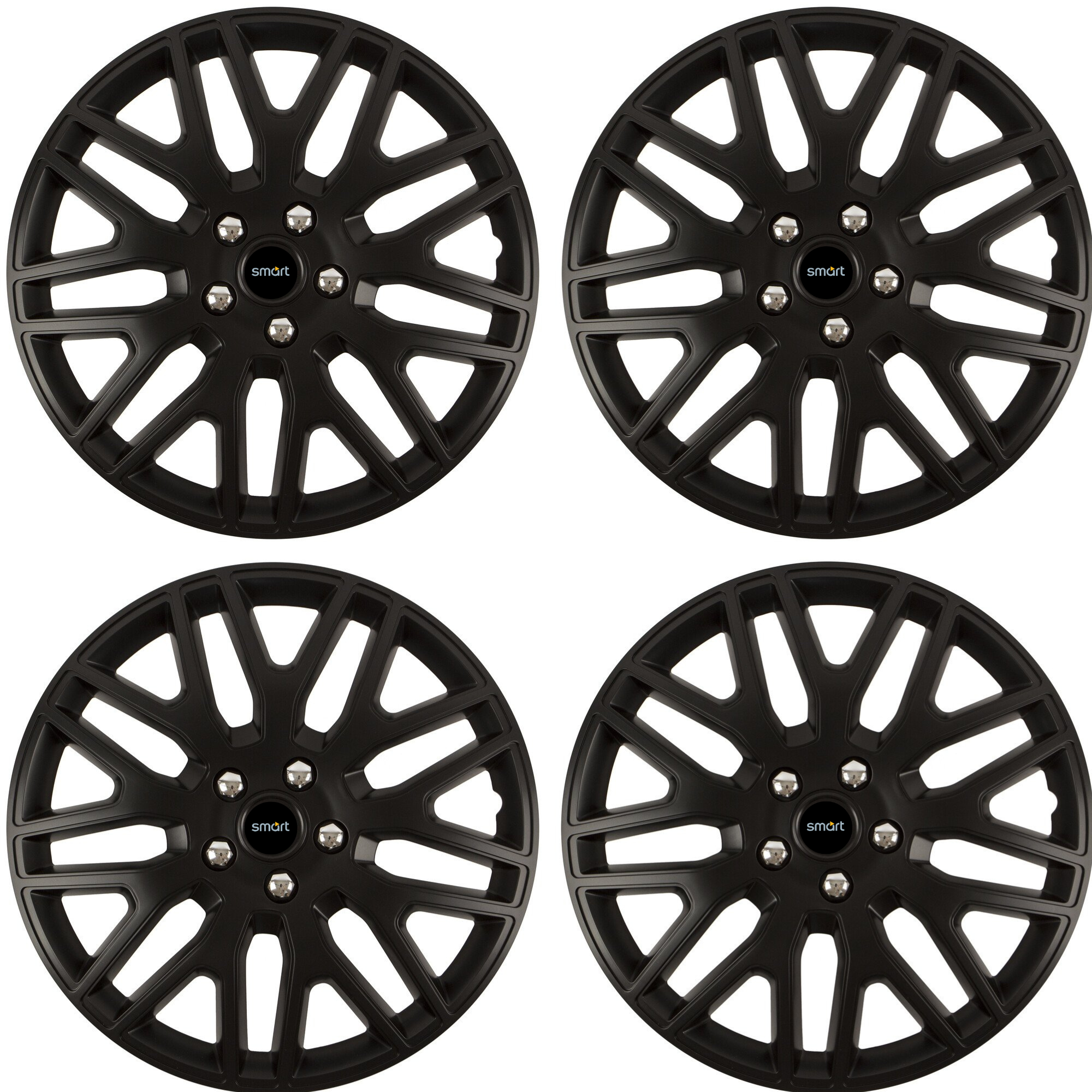 Set 4 Capace Roti 15 inchi (R15) Dakar Negru, Compatibile Cu Smart
