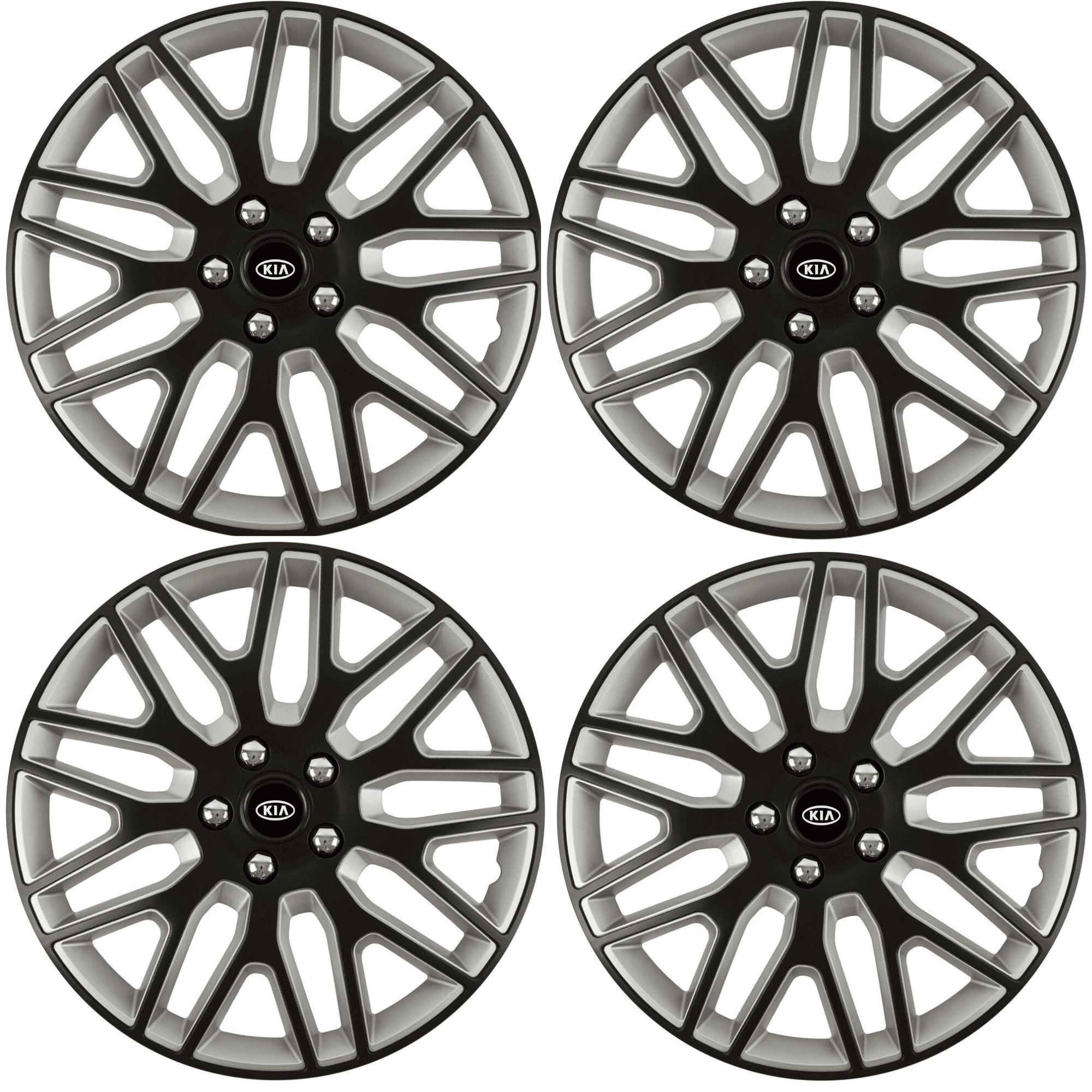 Set 4 Capace Roti 15 inchi (R15) Best Alb-Negru, Compatibile Cu Kia