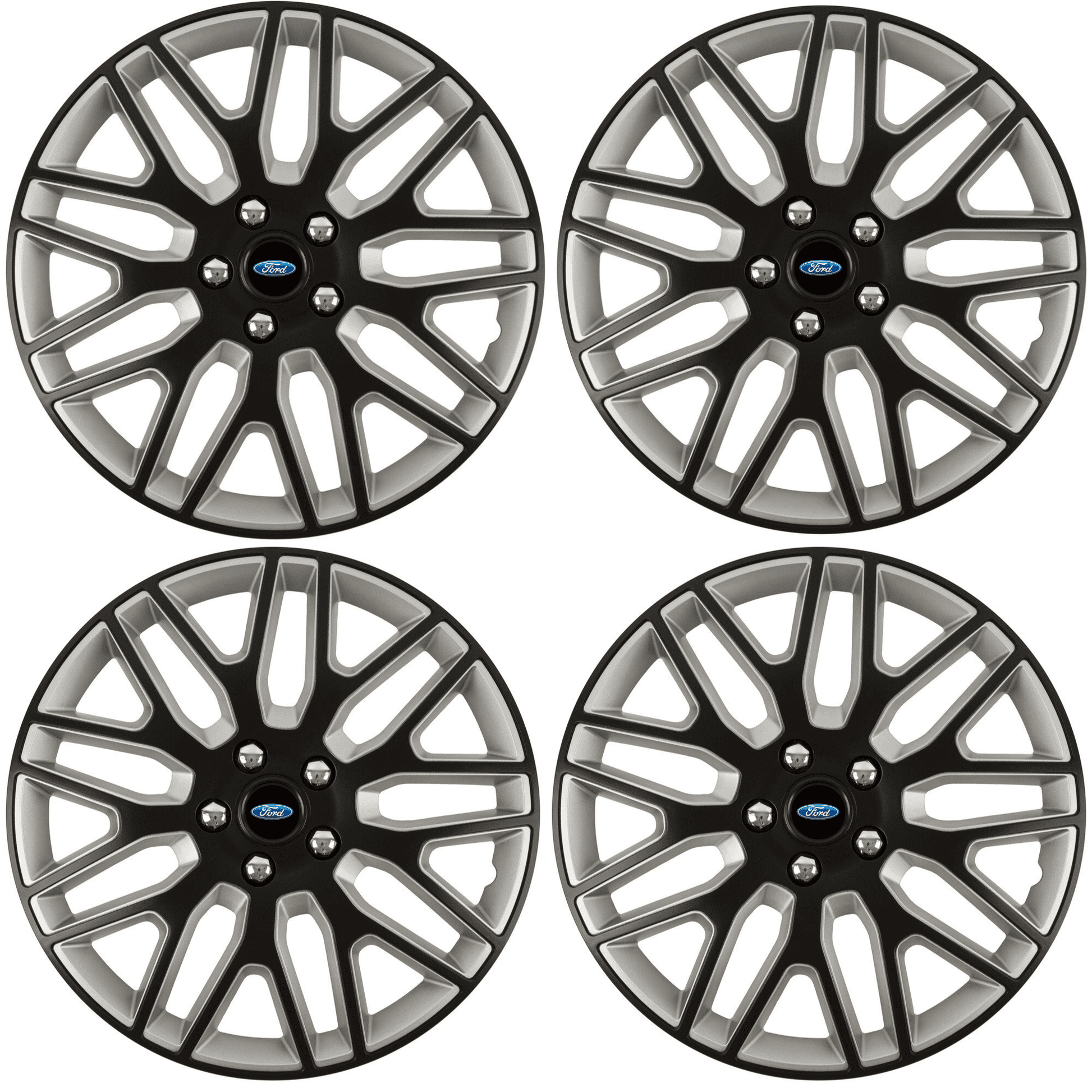 Set 4 Capace Roti 16 inchi (R16) Best Alb-Negru, Compatibile Cu Ford