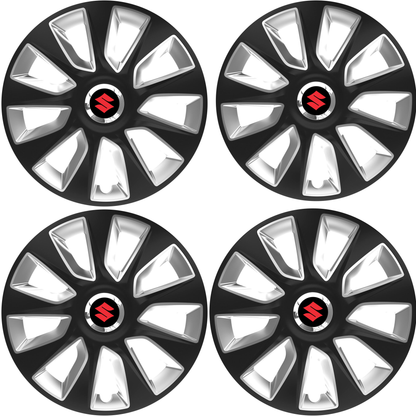 Set 4 Capace Roti 16 inchi (R16) Stratos Gri-Negru, Compatibile Cu Suzuki