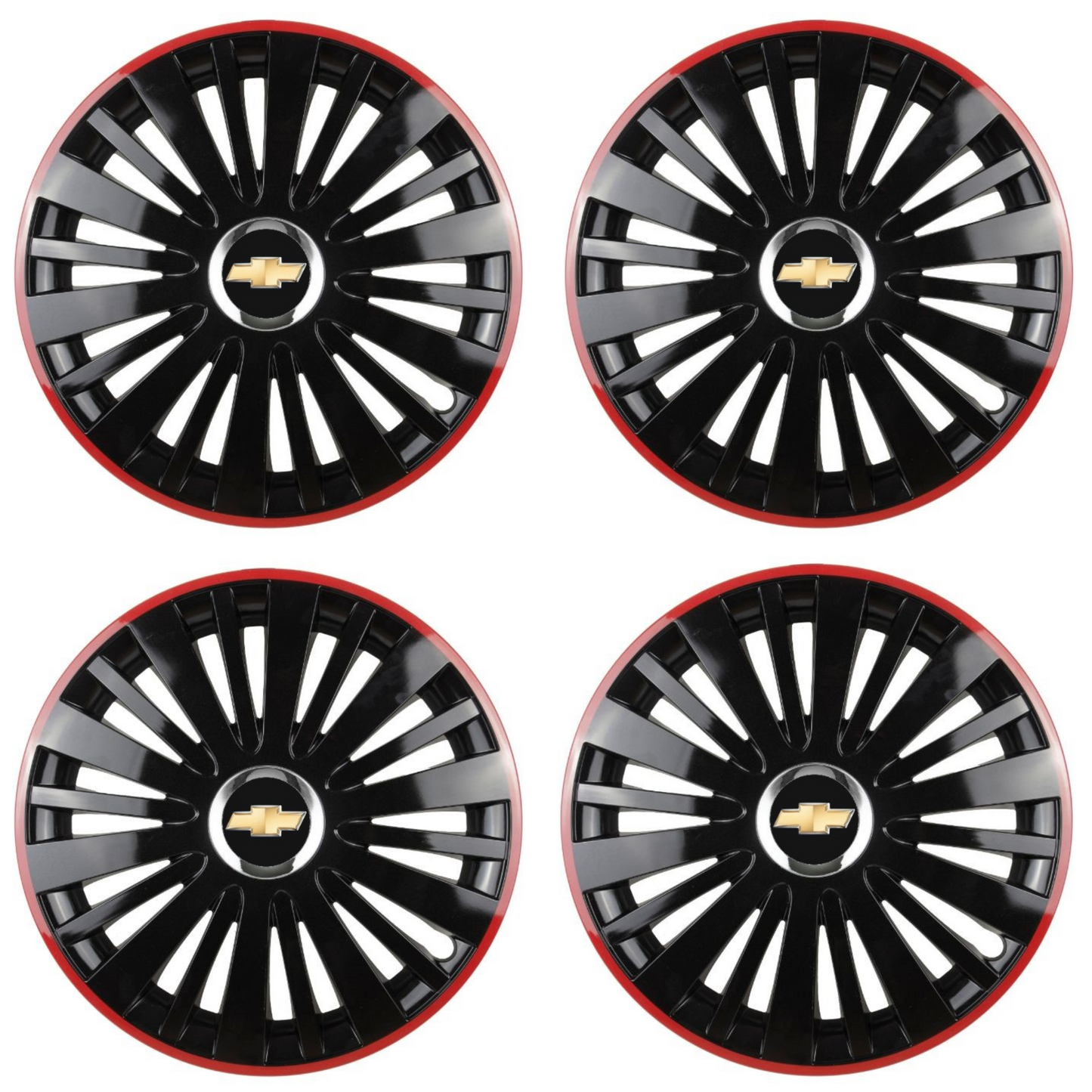 Set 4 Capace Roti pentru Chevrolet model Falcon Black Cu Rama Rosie R14