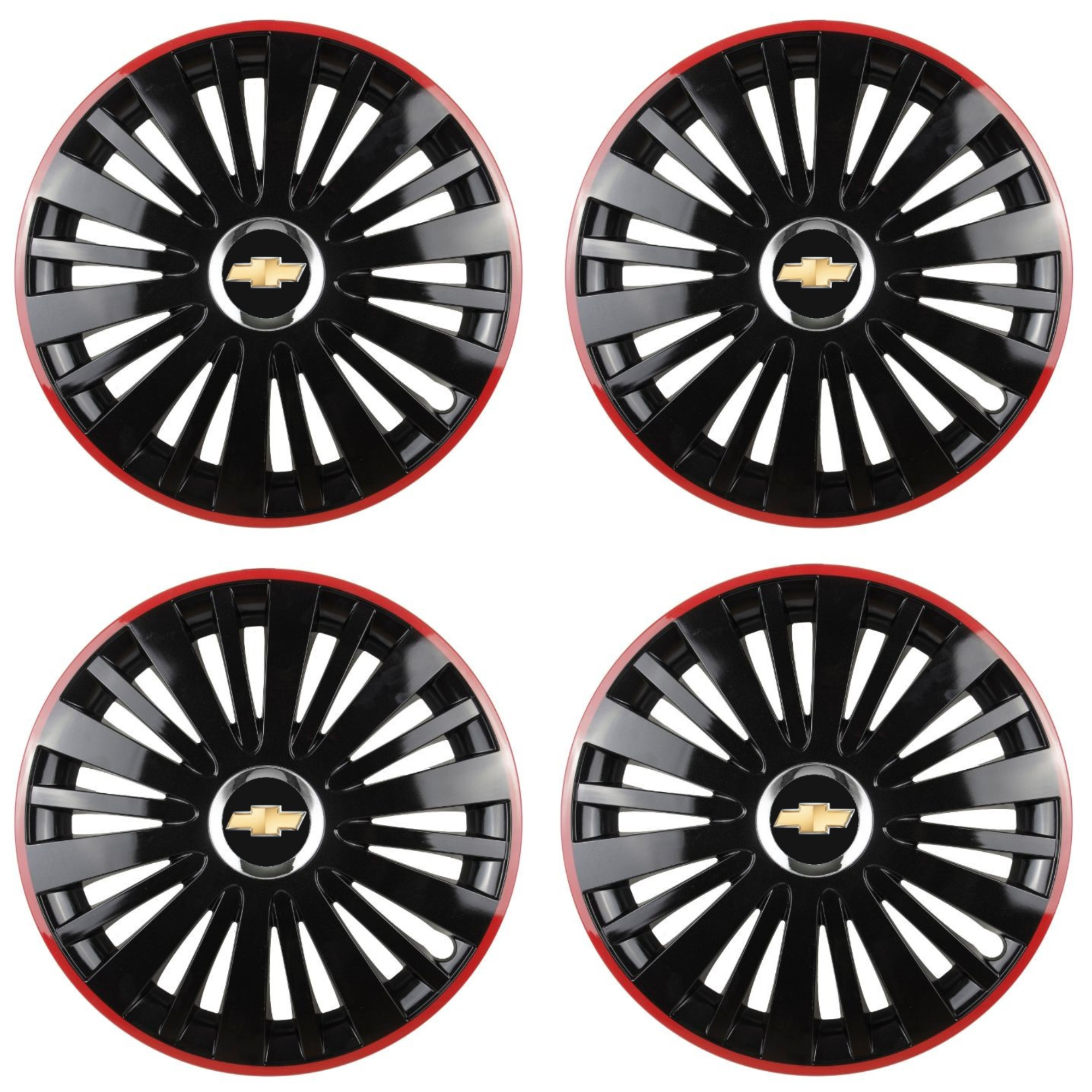 Set 4 Capace Roti pentru Chevrolet model Falcon Black Cu Rama Rosie R14 CHEVROLET
