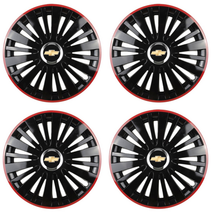 Set 4 Capace Roti pentru Chevrolet model Falcon Black Cu Rama Rosie R14