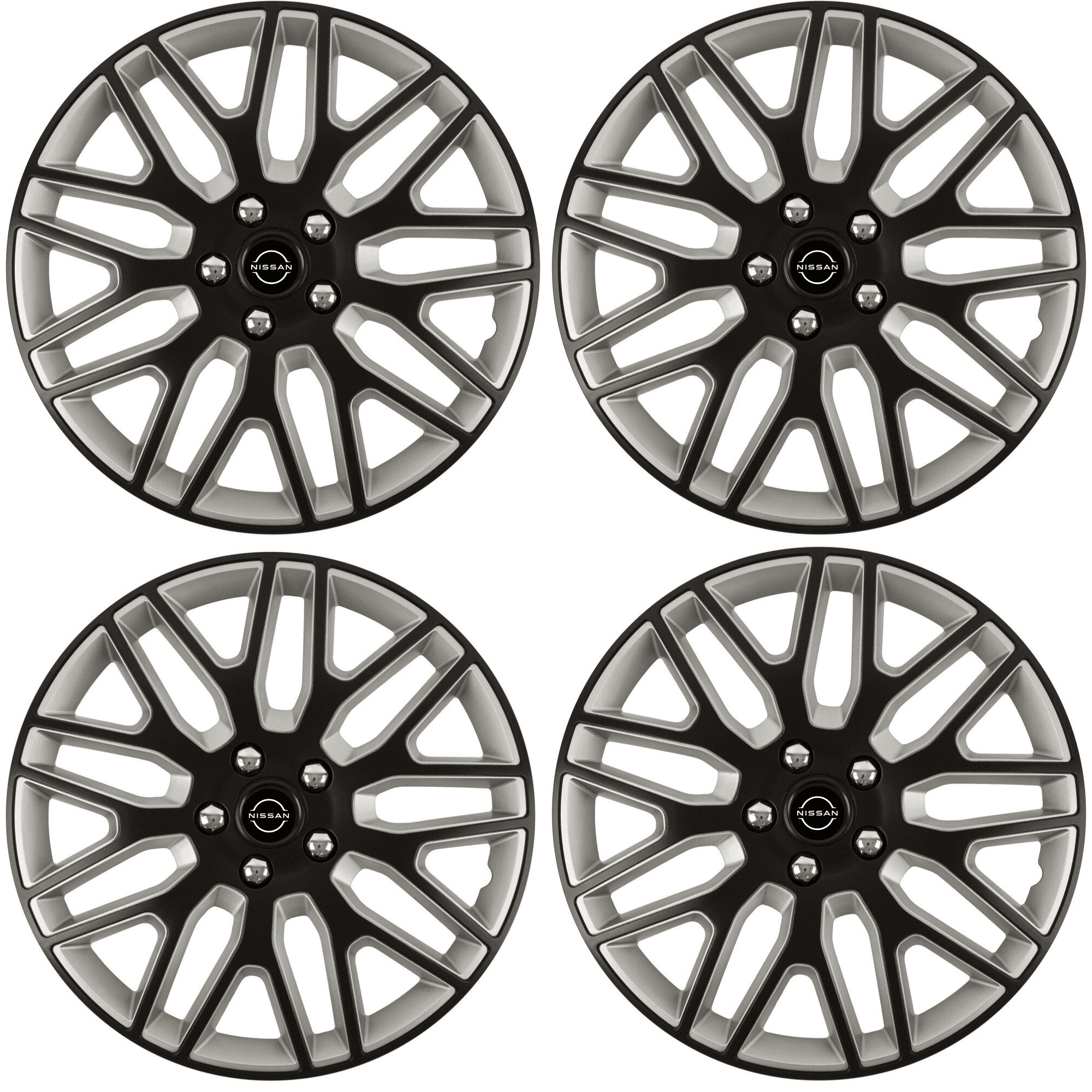 Set 4 Capace Roti 15 inchi (R15) Best Alb-Negru, Compatibile Cu Nissan Nou