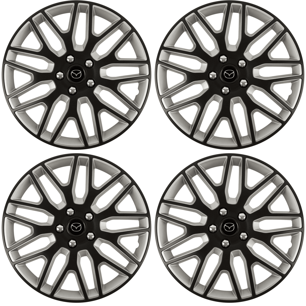 Set 4 Capace Roti 14 inchi (R14) Best Alb-Negru, Compatibile Cu Mazda