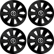 Set 4 Capace Roti 15 inchi (R15) Stratos Negru, Compatibile Cu Renault