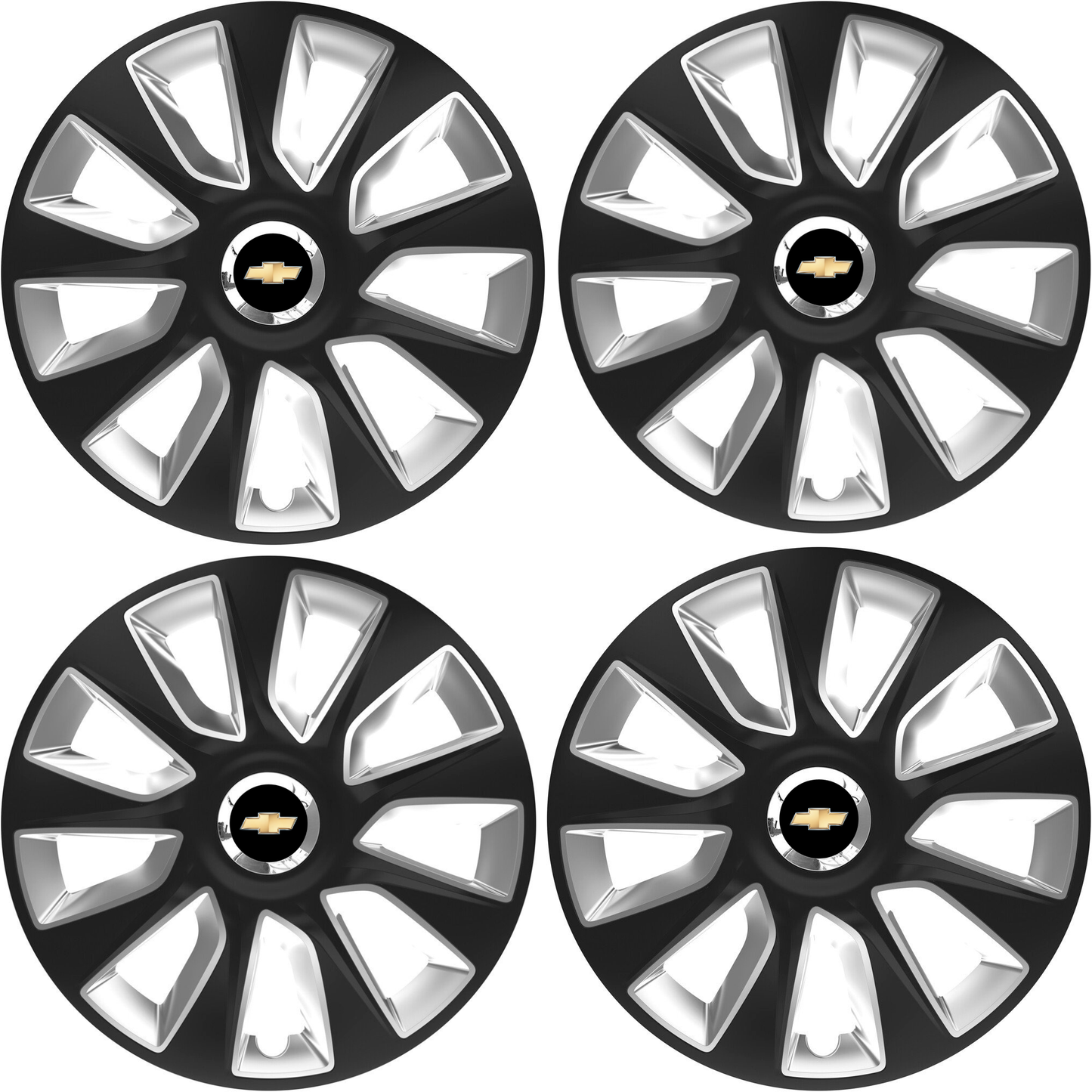 Set 4 Capace Roti 17 inchi (R17) Stratos Gri-Negru, Compatibile Cu Chevrolet