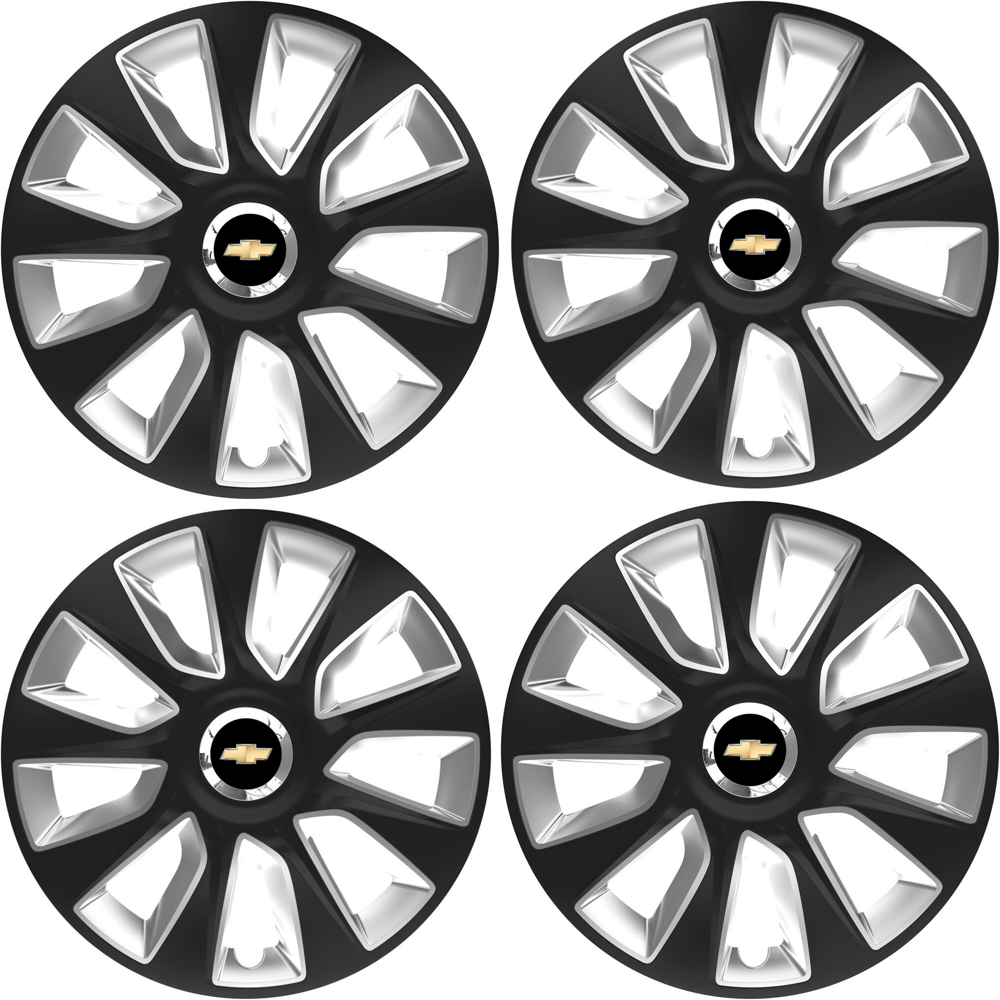 Set 4 Capace Roti 17 inchi (R17) Stratos Gri-Negru, Compatibile Cu Chevrolet