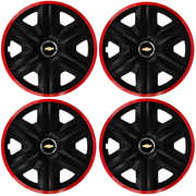 Set 4 Capace Roti pentru Chevrolet, model Fast Black Cu Rama Rosie, R14
