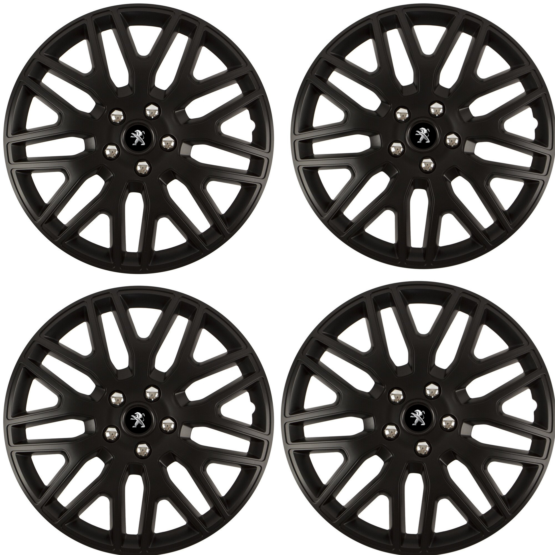 Set 4 Capace Roti 14 inchi (R14) Dakar Negru, Compatibile Cu Peugeot