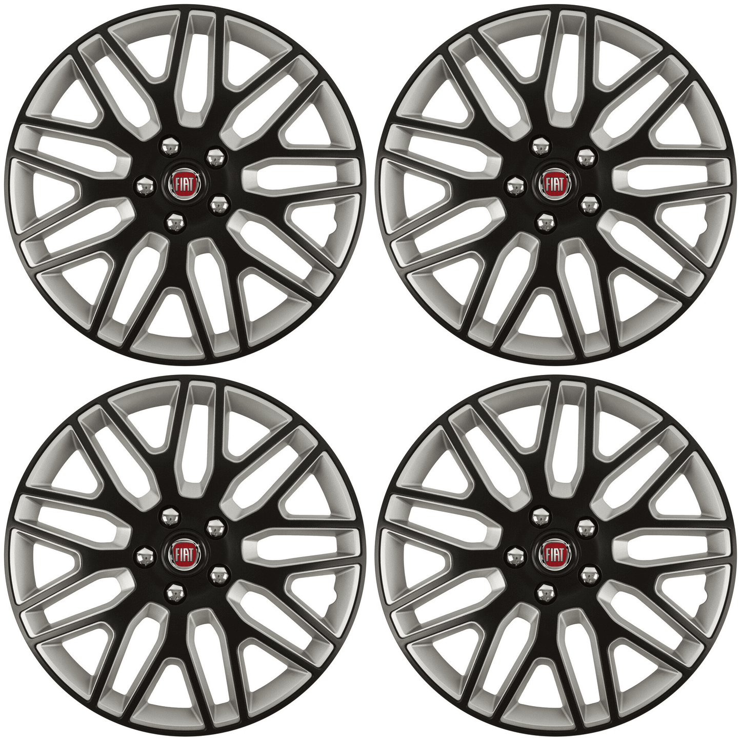 Set 4 Capace Roti 14 inchi (R14) Best Alb-Negru, Compatibile Cu Fiat