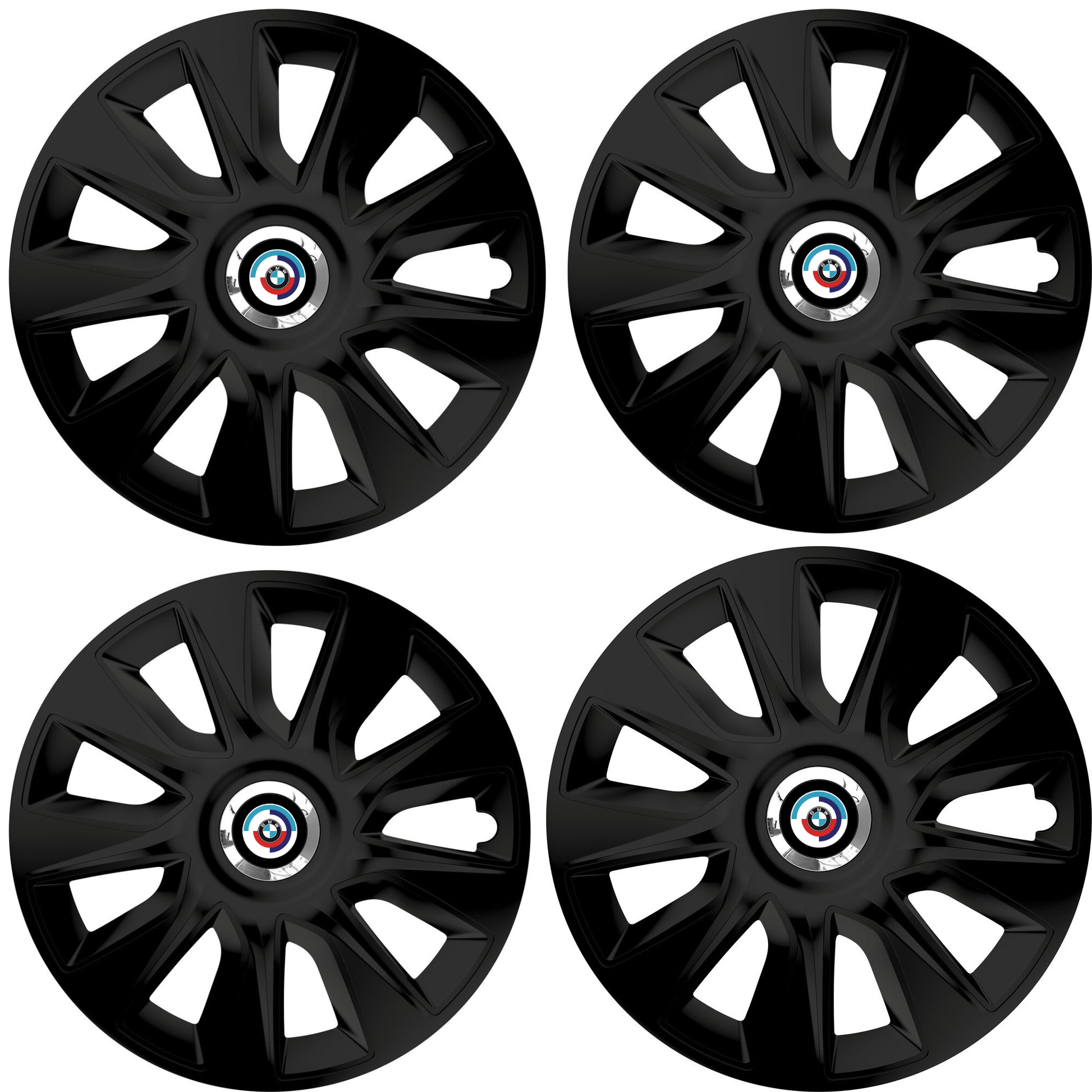 Set 4 Capace Roti 16 inchi (R16) Stratos Negru, Compatibile Cu BMW Nou