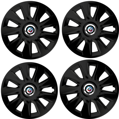 Set 4 Capace Roti 16 inchi (R16) Stratos Negru, Compatibile Cu BMW Nou