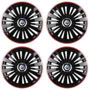 Set 4 Capace Roti pentru BMW Nou model Falcon Black Cu Rama Rosie R15