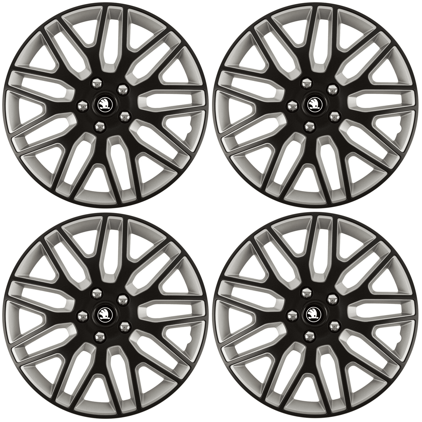 Set 4 Capace Roti 16 inchi (R16) Dakar Negru-Gri, Compatibile Cu Skoda Nou