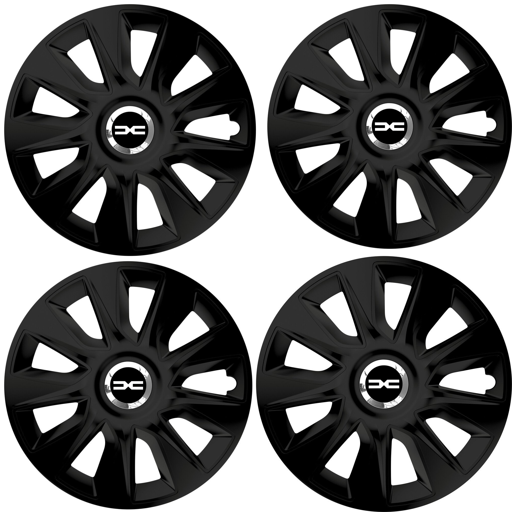 Set 4 Capace Roti 16 inchi (R16) Stratos Negru, Compatibile Cu Dacia Nou