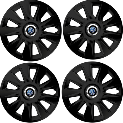 Set 4 Capace Roti 17 inchi (R17) Stratos Negru, Compatibile Cu Volkswagen