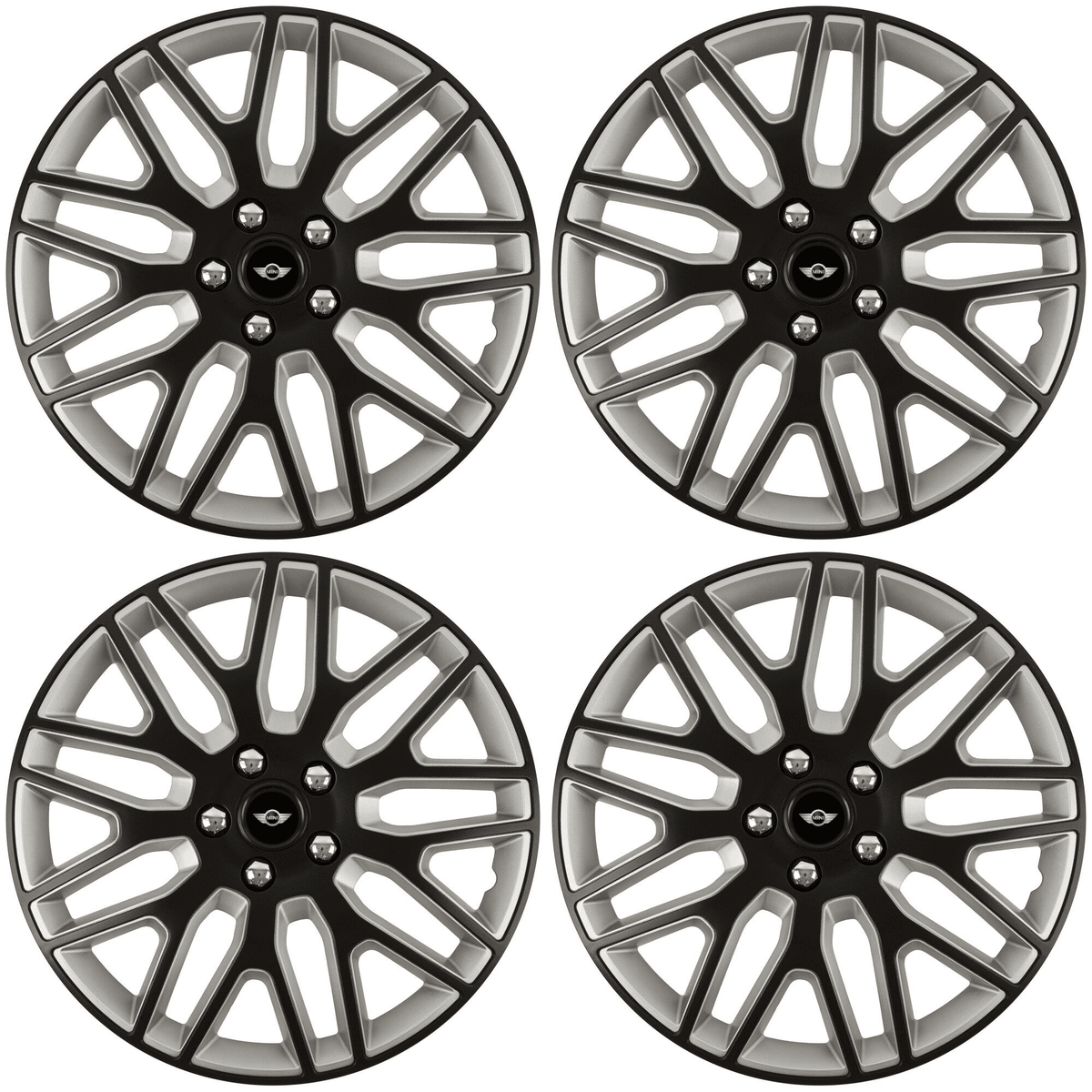 Set 4 Capace Roti 16 inchi (R16) Best Alb-Negru, Compatibile Cu Mini