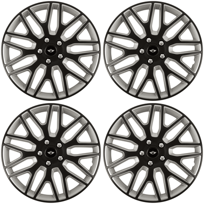 Set 4 Capace Roti 16 inchi (R16) Best Alb-Negru, Compatibile Cu Mini