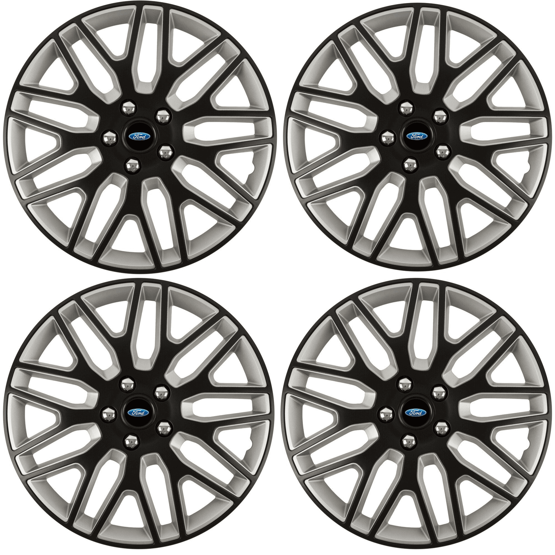 Set 4 Capace Roti 15 inchi (R15) Best Alb-Negru, Compatibile Cu Ford
