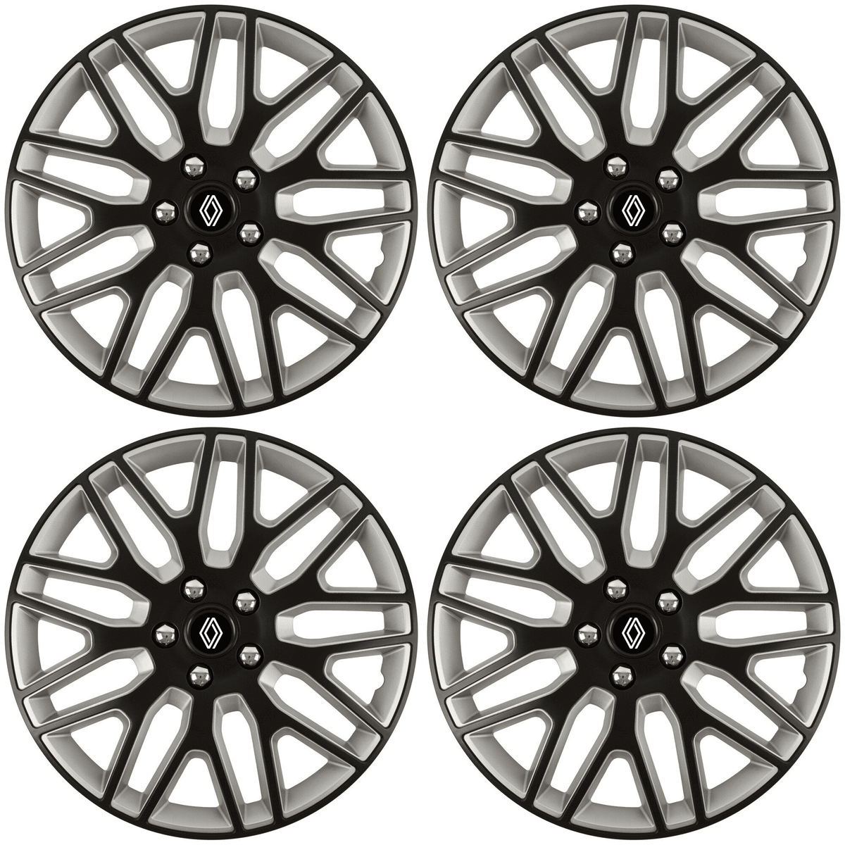 Set 4 Capace Roti 16 inchi (R16) Dakar Negru-Gri, Compatibile Cu Renault Nou
