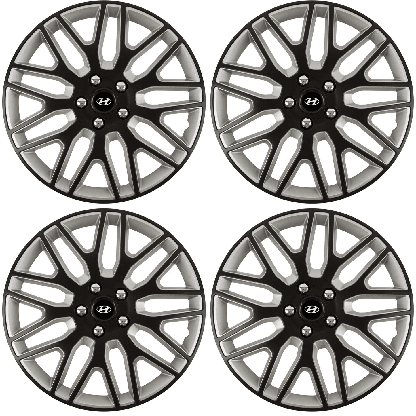 Set 4 Capace Roti 16 inchi (R16) Best Alb-Negru, Compatibile Cu Hyundai