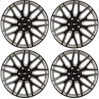 Set 4 Capace Roti 16 inchi (R16) Best Alb-Negru, Compatibile Cu Hyundai