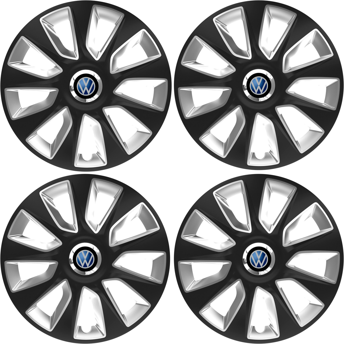 Set 4 Capace Roti 16 inchi (R16) Stratos Gri-Negru, Compatibile Cu Volkswagen