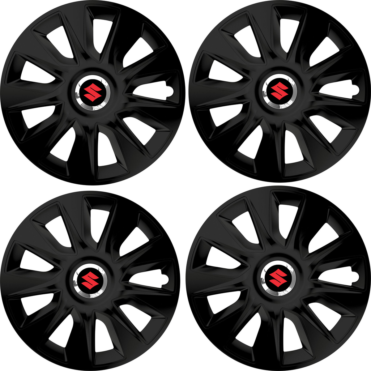 Set 4 Capace Roti 17 inchi (R17) Stratos Negru, Compatibile Cu Suzuki
