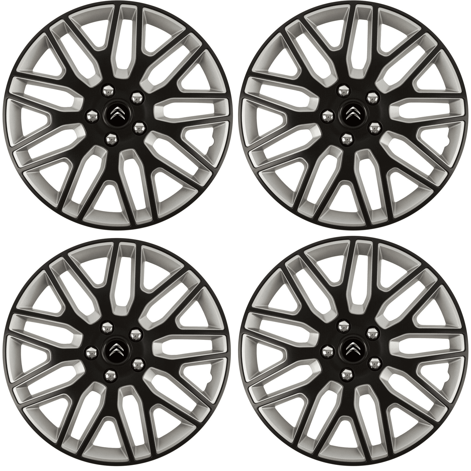 Set 4 Capace Roti 16 inchi (R16) Dakar Negru-Gri, Compatibile Cu Citroen