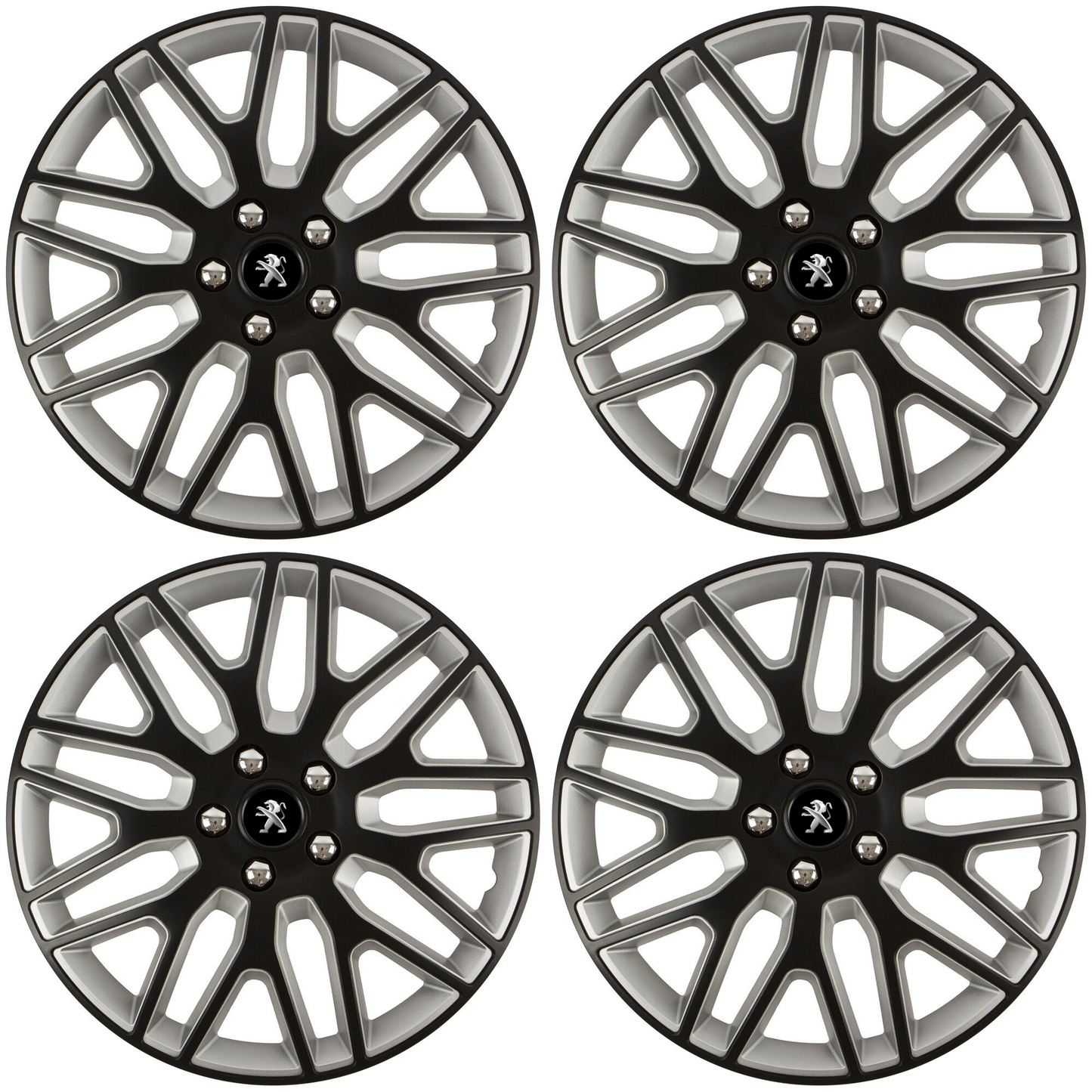 Set 4 Capace Roti 17 inchi (R17) Dakar Negru-Gri, Compatibile Cu Peugeot