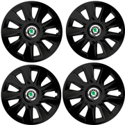 Set 4 Capace Roti 16 inchi (R16) Stratos Negru, Compatibile Cu Skoda