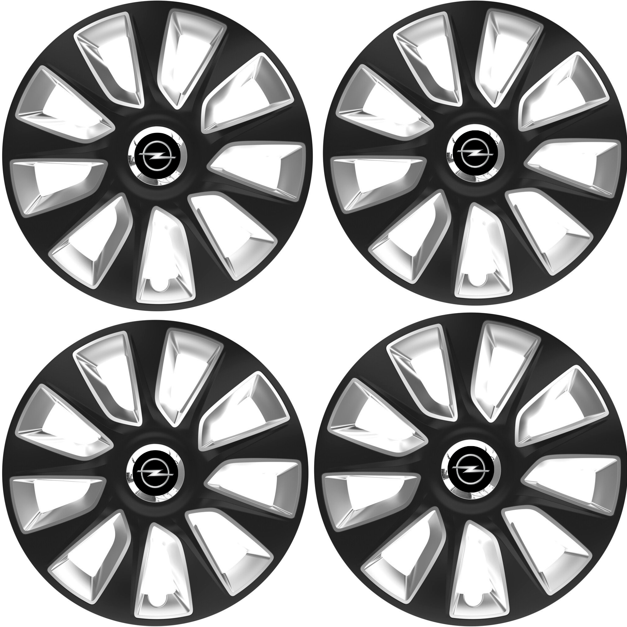 Set 4 Capace Roti 17 inchi (R17) Stratos Gri-Negru, Compatibile Cu Opel