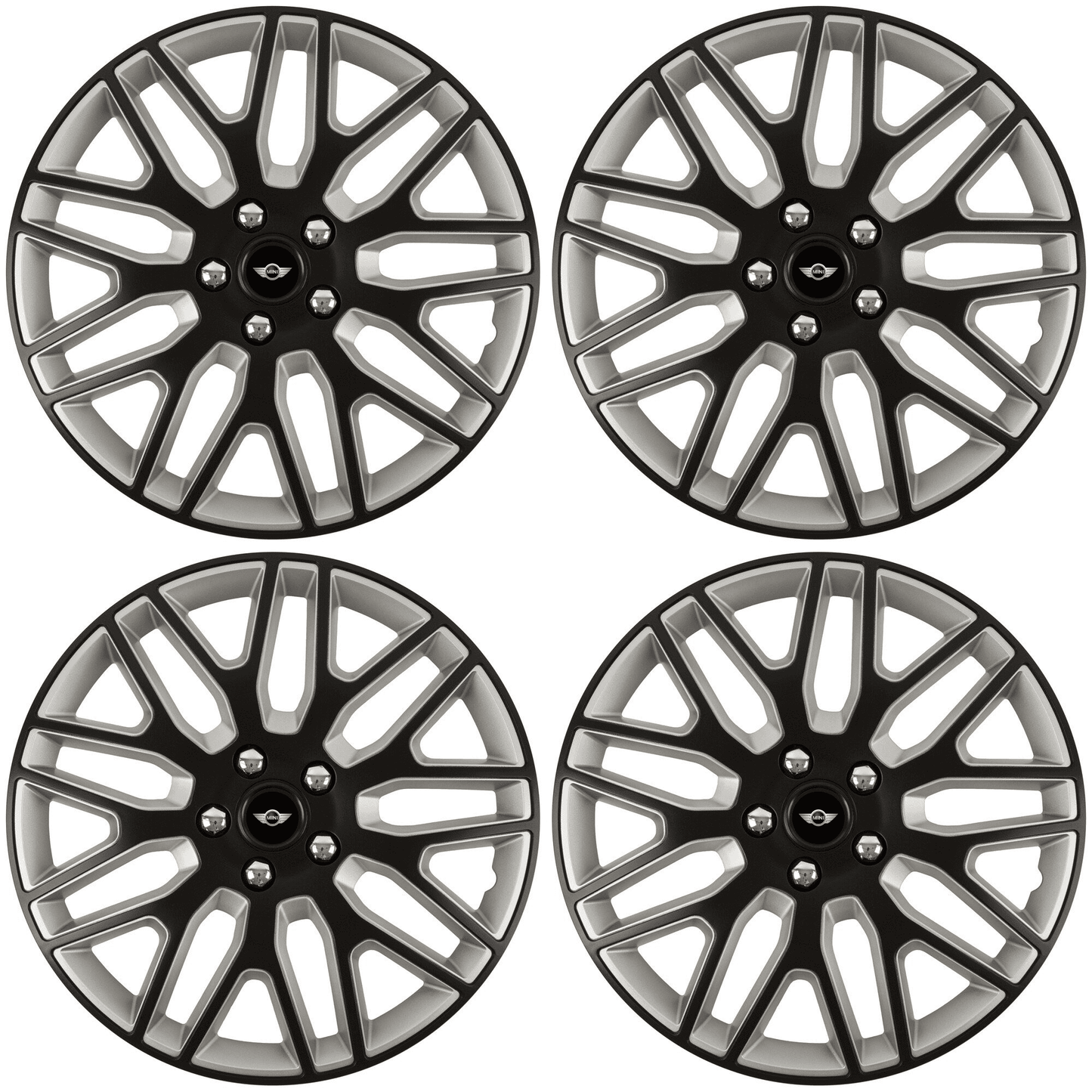 Set 4 Capace Roti 15 inchi (R15) Best Alb-Negru, Compatibile Cu Mini