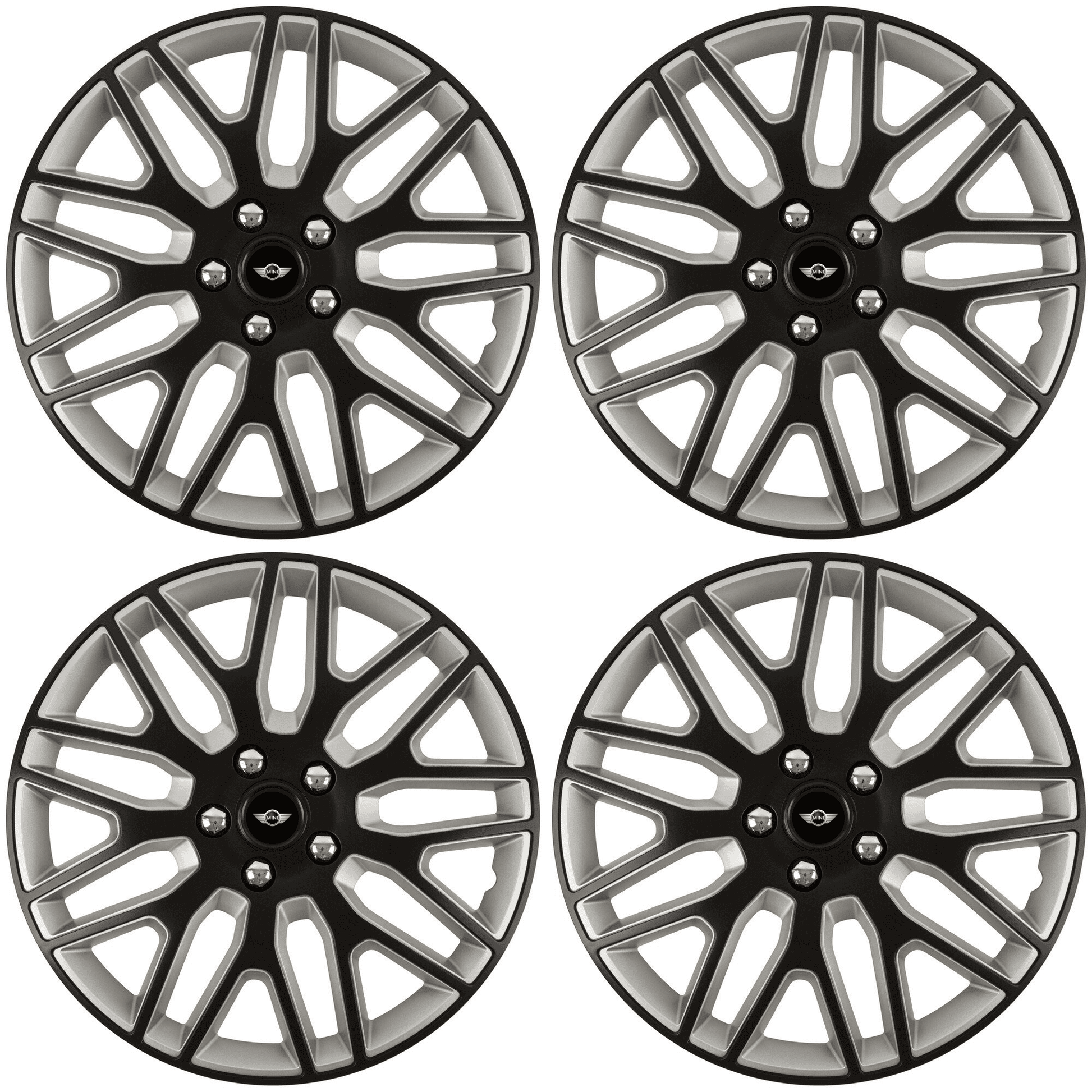 Set 4 Capace Roti 15 inchi (R15) Best Alb-Negru, Compatibile Cu Mini