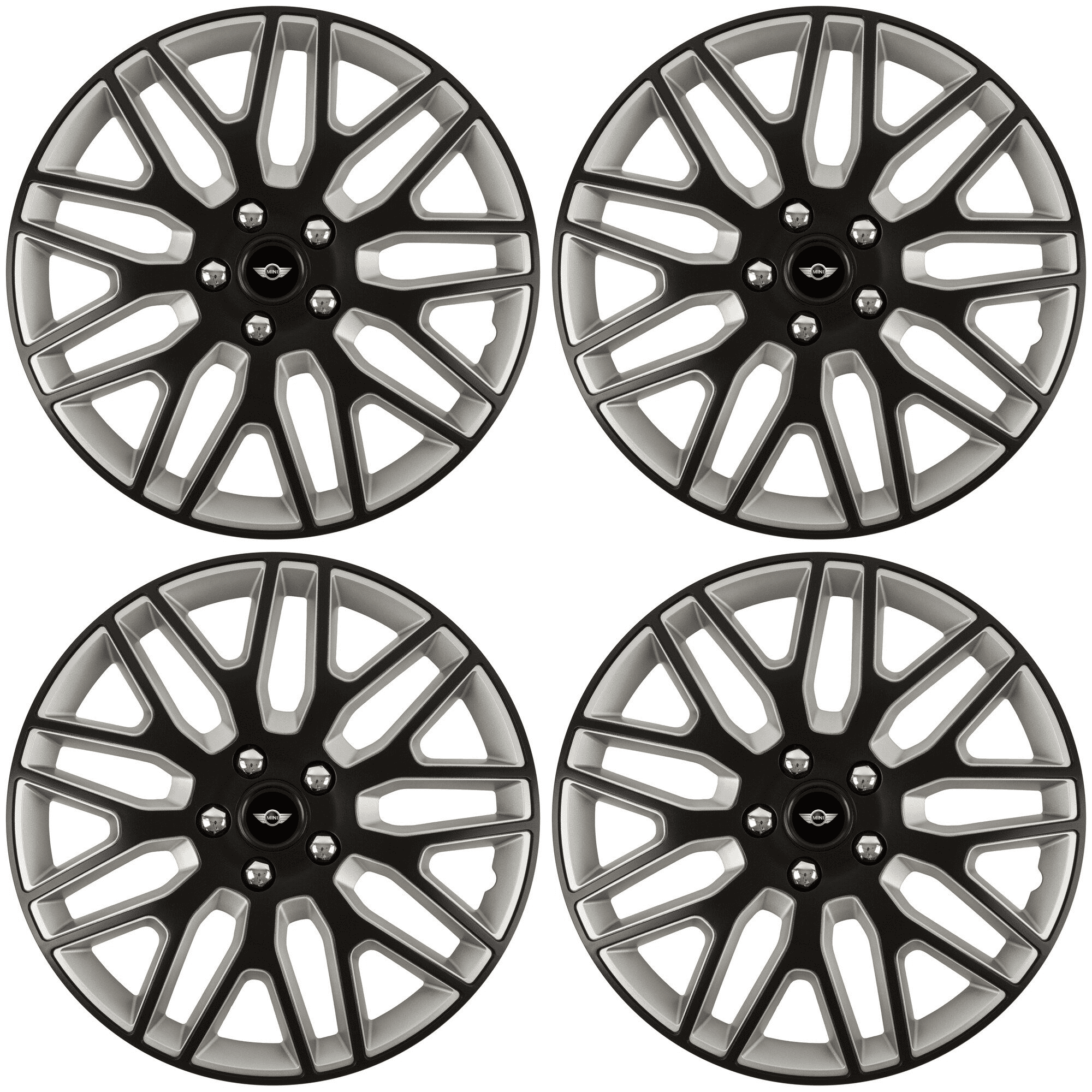 Set 4 Capace Roti 15 inchi (R15) Best Alb-Negru, Compatibile Cu Mini